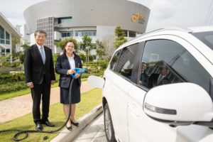 กฟผ. จับมือ มิตซูบิชิ มอเตอร์ส ทดสอบแบตเตอรี่รถยนต์ไฟฟ้าสู่ระบบไฟบ้าน, Whale Energy Station