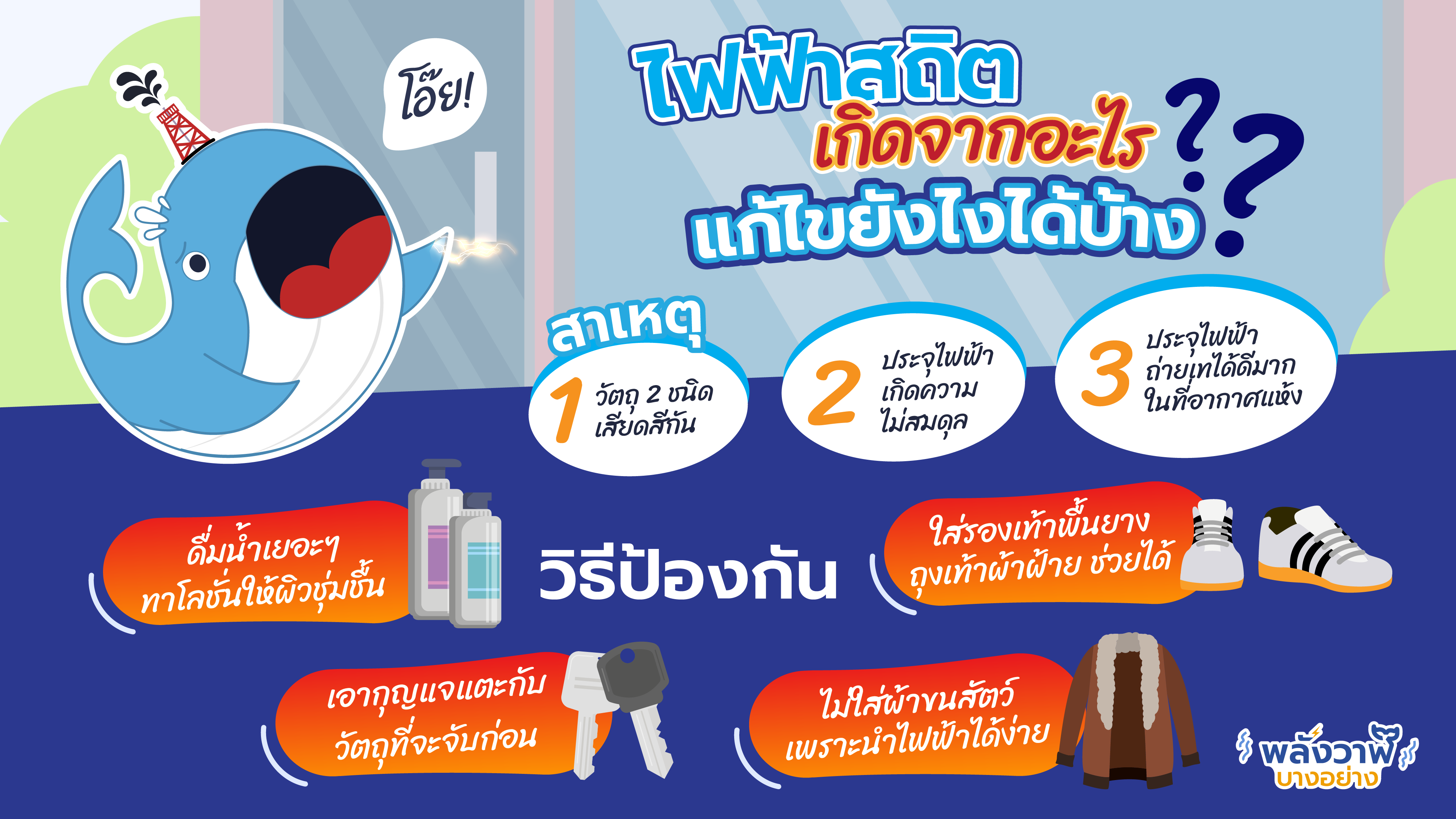 ไฟฟ้าสถิตเกิดจากอะไร? แก้ไขยังไงได้บ้าง?, Whale Energy Station