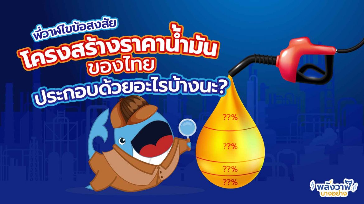 พี่วาฬไขข้อสงสัย โครงสร้างราคาน้ำมันของไทย ประกอบด้วยอะไรบ้างนะ?