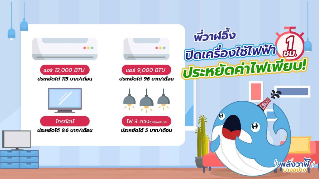 พี่วาฬอึ้ง ปิดเครื่องใช้ไฟฟ้า 1 ชม. ประหยัดค่าไฟเพียบ!, Whale Energy Station