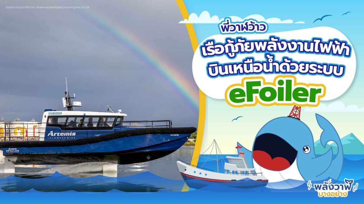 พี่วาฬว้าว เรือกู้ภัยพลังงานไฟฟ้าบินเหนือน้ำด้วยระบบ eFoiler