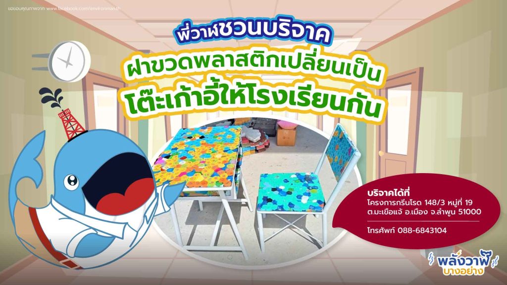 พี่วาฬชวนบริจาค ฝาขวดพลาสติกเปลี่ยนเป็นโต๊ะเก้าอี้ให้โรงเรียนกัน, Whale Energy Station