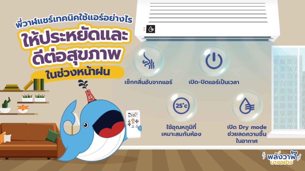 พี่วาฬแชร์เทคนิค ใช้แอร์อย่างไรให้ประหยัดและดีต่อสุขภาพในช่วงหน้าฝน, Whale Energy Station