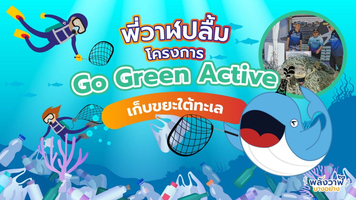พี่วาฬปลื้ม โครงการ Go Green Active เก็บขยะใต้ทะเล