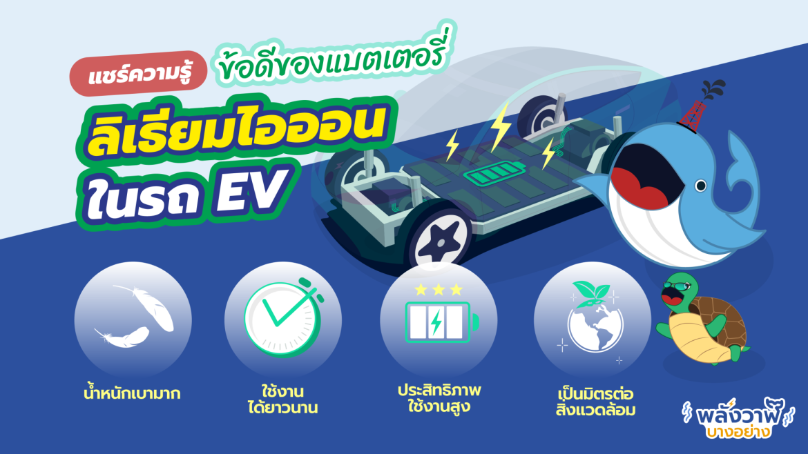 แชร์ความรู้ ข้อดีของแบตเตอรี่ลิเธียมไอออนในรถ EV
