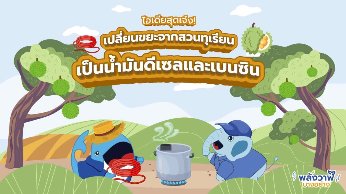 ไอเดียสุดเจ๋ง! เปลี่ยนขยะจากสวนทุเรียนเป็นน้ำมันดีเซลและเบนซิน