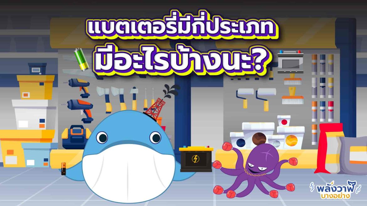 พี่วาฬมาแชร์ แบตเตอรี่มีกี่ประเภท มีอะไรบ้างนะ?