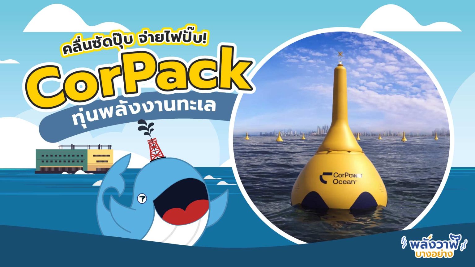 Corpack คลื่นซัดปุ๊บ จ่ายไฟปั๊บ! CorPack ทุ่นพลังงานทะเล | Whale Energy Station