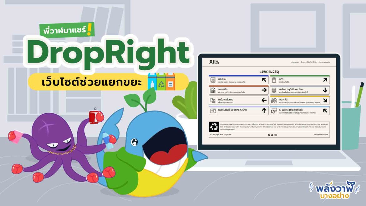 พี่วาฬมาแชร์! DropRight เว็บช่วยแยกขยะ
